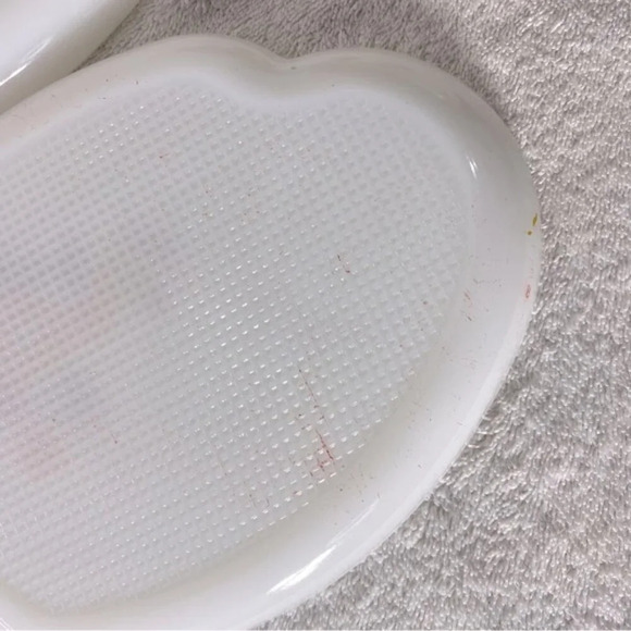 Vintage Federal Milk  Glass Autumn Blossom Tea Cups W Luncheon Plate Sets x4 - Picture 7 of 12